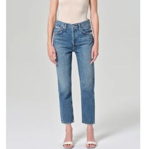Agolde Riley High Rise Crop Denim Women’s Size 29 Frayed Hem NWOT